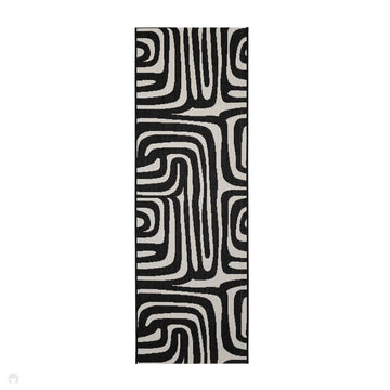 County Zebra Black In-Outdoor Flatweave Runner-Melrose-Rug Love - The Most Loved Rug Store